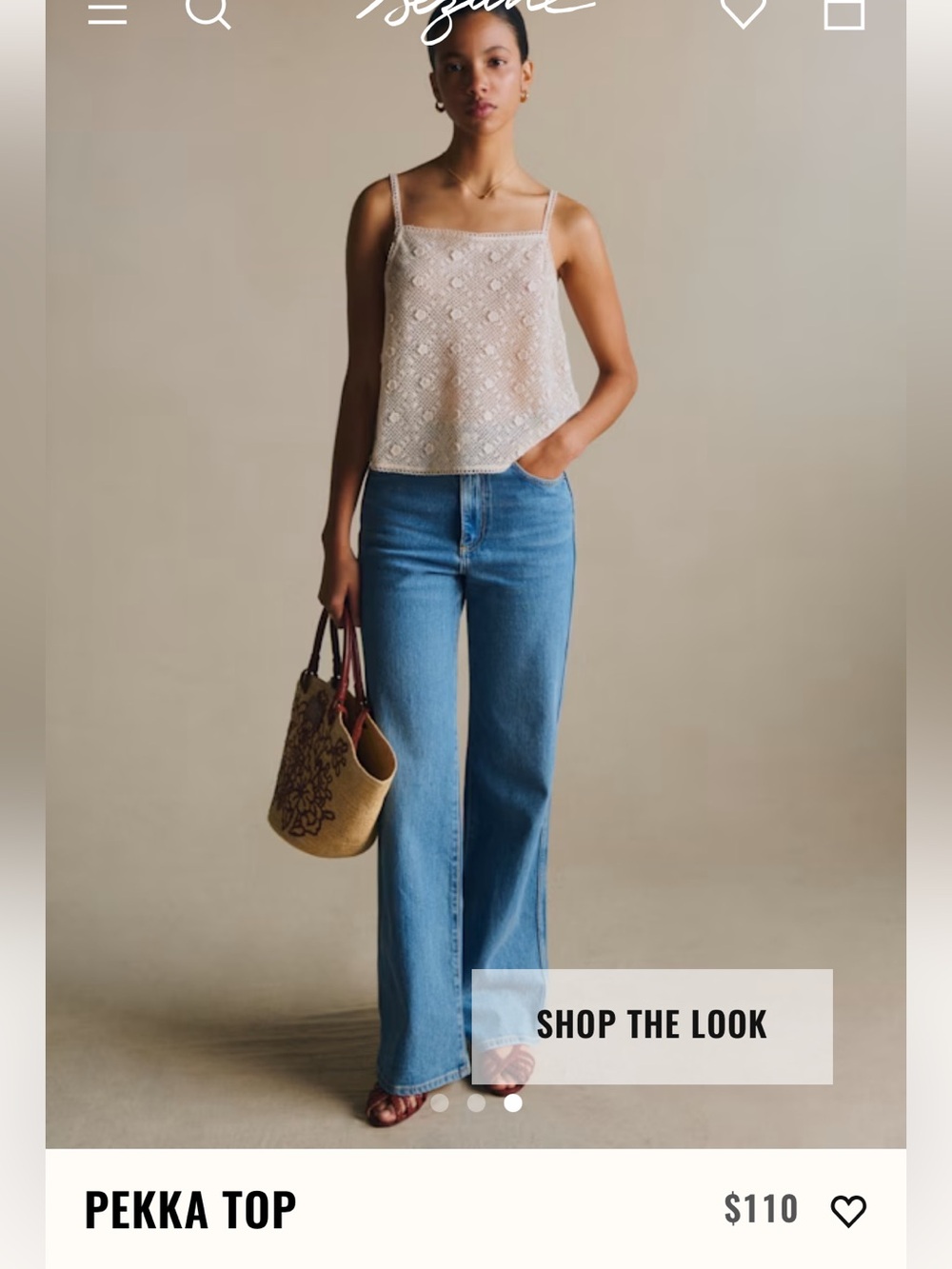 Sezane NEW top 
Pekka Top Lace Camisole in Cream